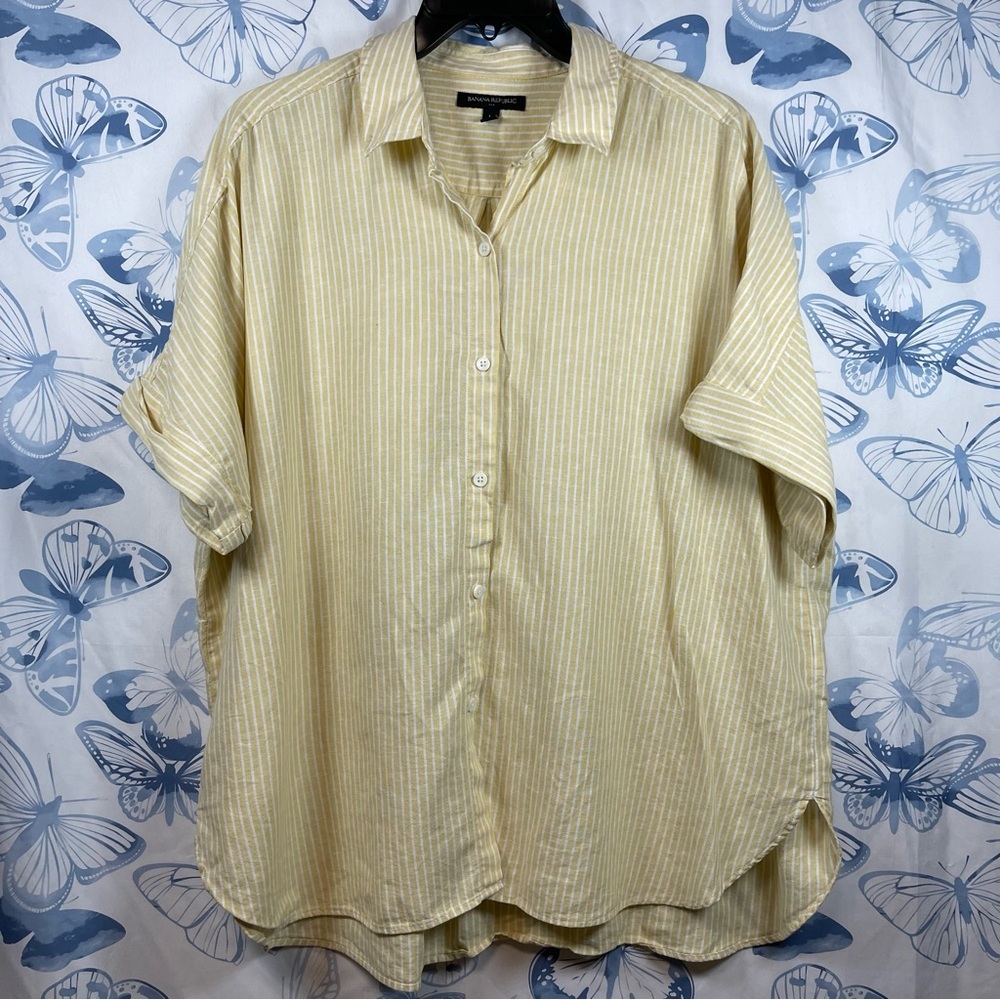 Banana Republic Linen-Rayon oversized shirt SZ L